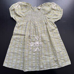 Apolina Maren seersucker sage check dress 5/7yr